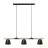 Nordlux Theo 3-Rail Pendelleuchte Metall und Holz Schwarz | Geeignet für 3x GU10
