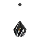 Eglo Pendelleuchte Carlton 5 Stahl Schwarz | IP20 - Geeignet für 1x E27 