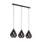 Eglo Pendelleuchte Carlton 5 Stahl Schwarz | IP20 - Geeignet für 3x E27 