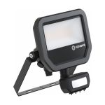 Ledvance Projecteur LED Aluminium Noir 17W 2200lm 100D - 830 Blanc Chaud | IP65 - Détecteur De Mouvement Et De Lumière - Symétrique