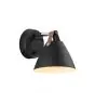 DFTP by Nordlux Strap 15 Applique Murale Métal et Leather Noir | Convient pour GU10
