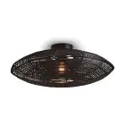 Good&Mojo Plafonnier Tanami Rattan Noir | Convient pour 1x E27 