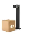 Lot 4x D'Lite Lampadaire extérieur Lira Noir 7W 600lm 830 Blanc Chaud | IP54